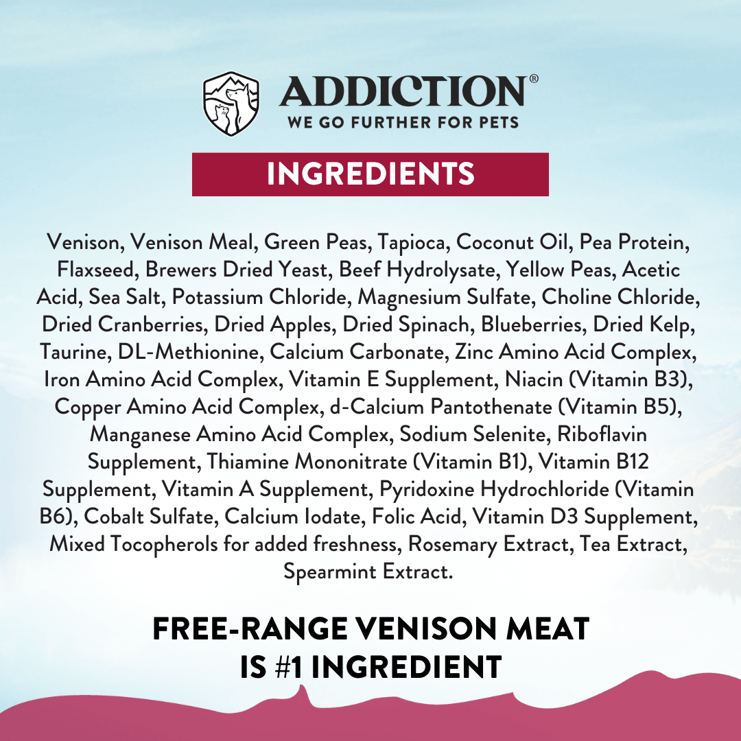 Addiction Viva La Venison Small Breed Dog Food &amp; Meaty Bites Treats Bundle
