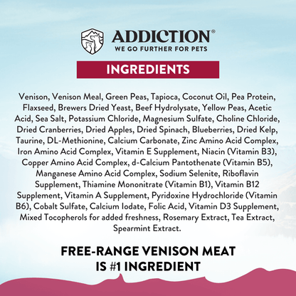 Addiction Viva La Venison Small Breed Dog Food &amp; Meaty Bites Treats Bundle