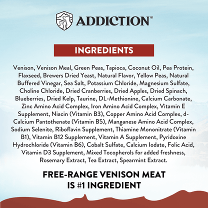 Addiction Viva La Venison Dog Food &amp; Treats Bundle