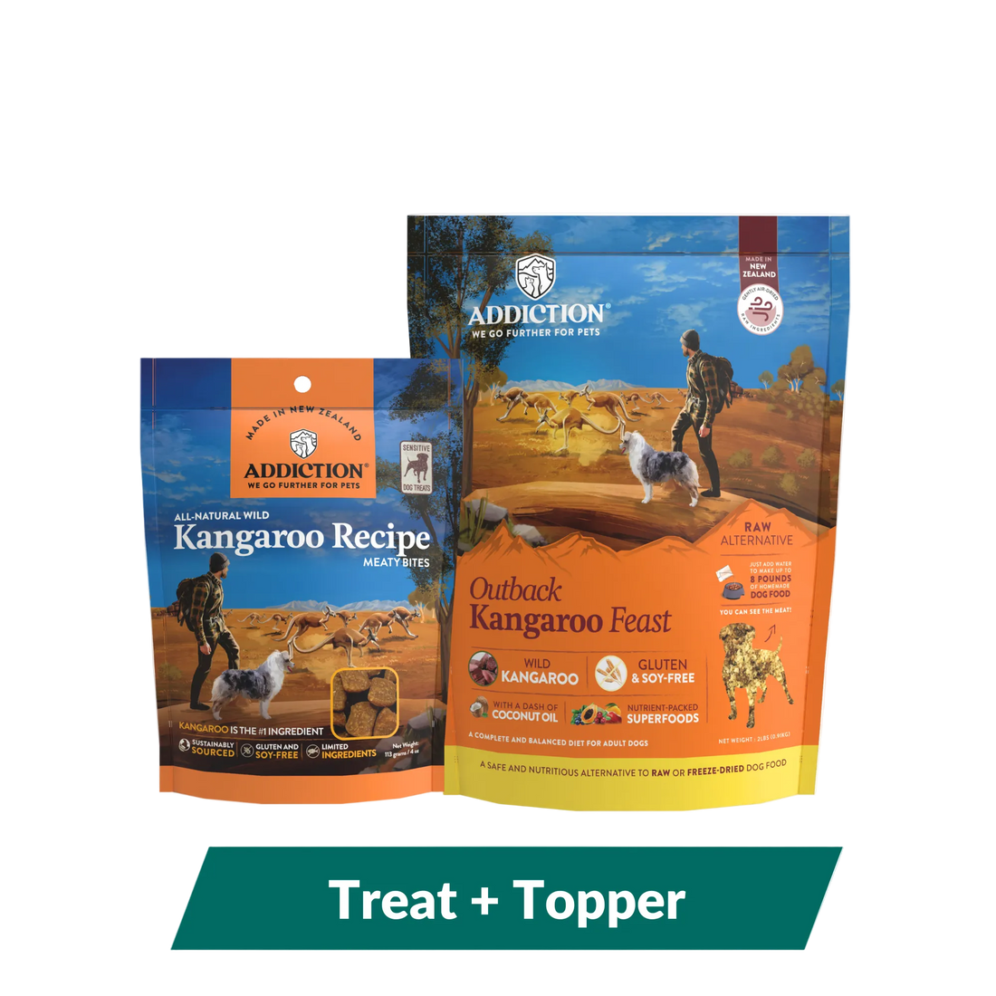 Addiction Kangaroo Air-Dried Dog Food &amp; Treats Duo