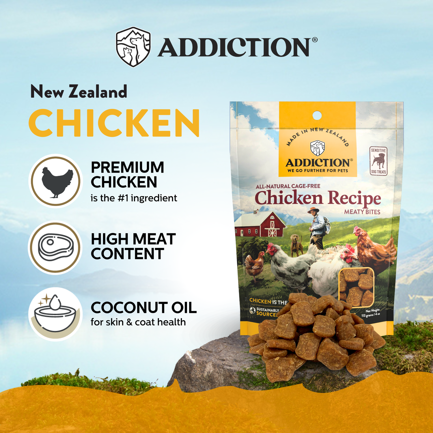 Addiction Meaty Bites Dog Treats Variety Bundle