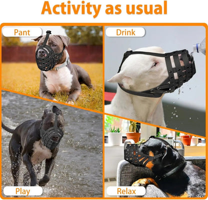 Adjustable Basket Dog Muzzle for Large &amp; Medium Dogs, Lightweight &amp; Breathable