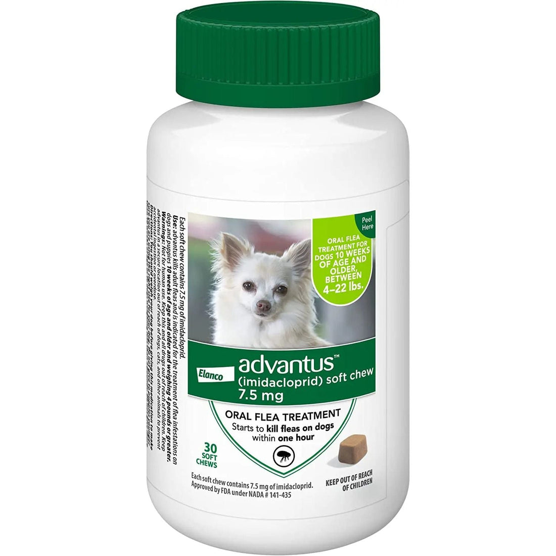 Advantus Flea Soft Chews for Small Dogs 4-22 lbs. 30 Count