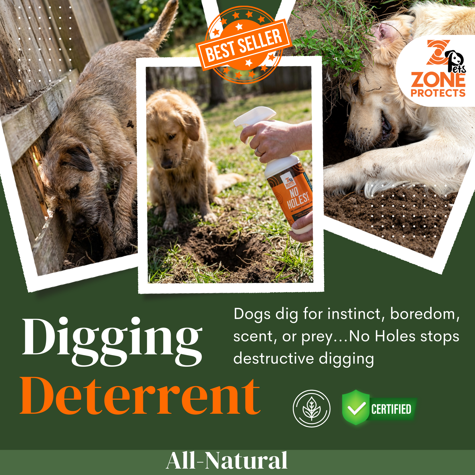 No Holes! Digging Dog Prevention; Twin Spray Bundle