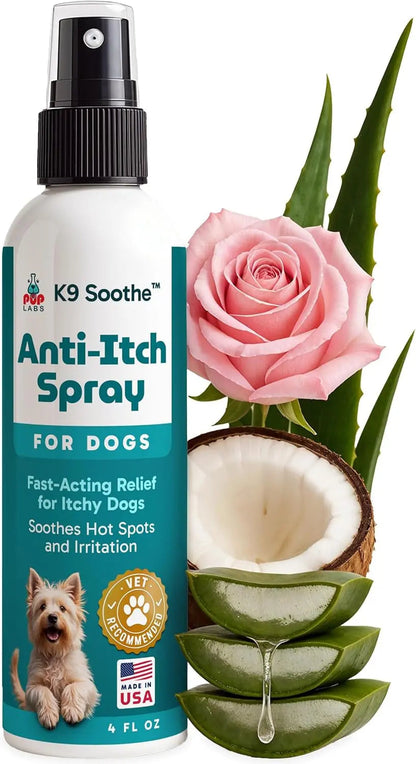 Anti-Itch Pet Skincare Spray for Dogs –Aloe, Rose &amp; Coconut Hot Spot Relief