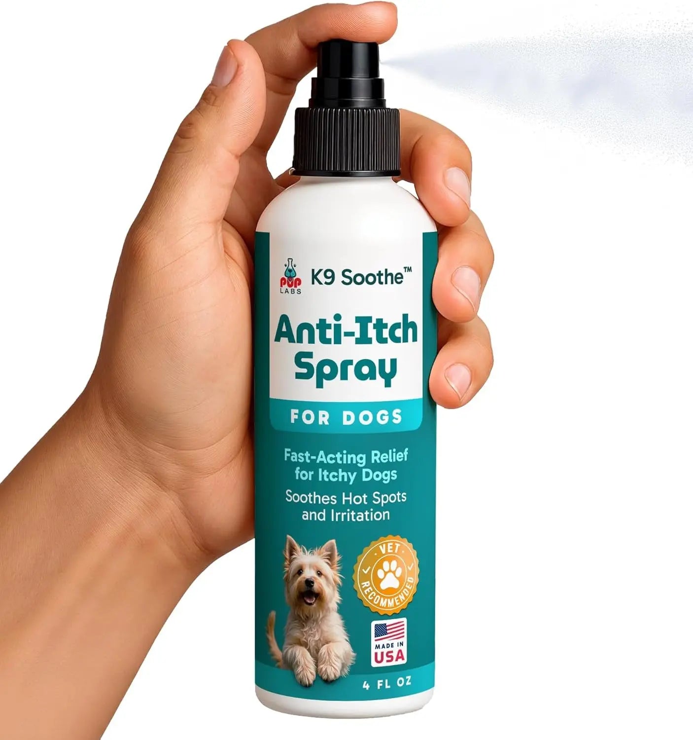Anti-Itch Pet Skincare Spray for Dogs –Aloe, Rose &amp; Coconut Hot Spot Relief