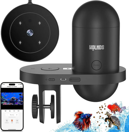 Automatic Fish Feeder WiFi (2.5 &amp; 5G) 2.5K Camera App Control 230ML Tank