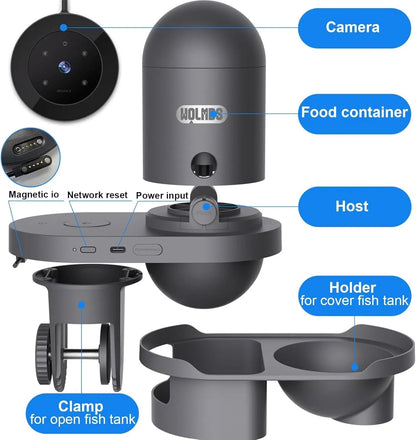 Automatic Fish Feeder WiFi (2.5 &amp; 5G) 2.5K Camera App Control 230ML Tank