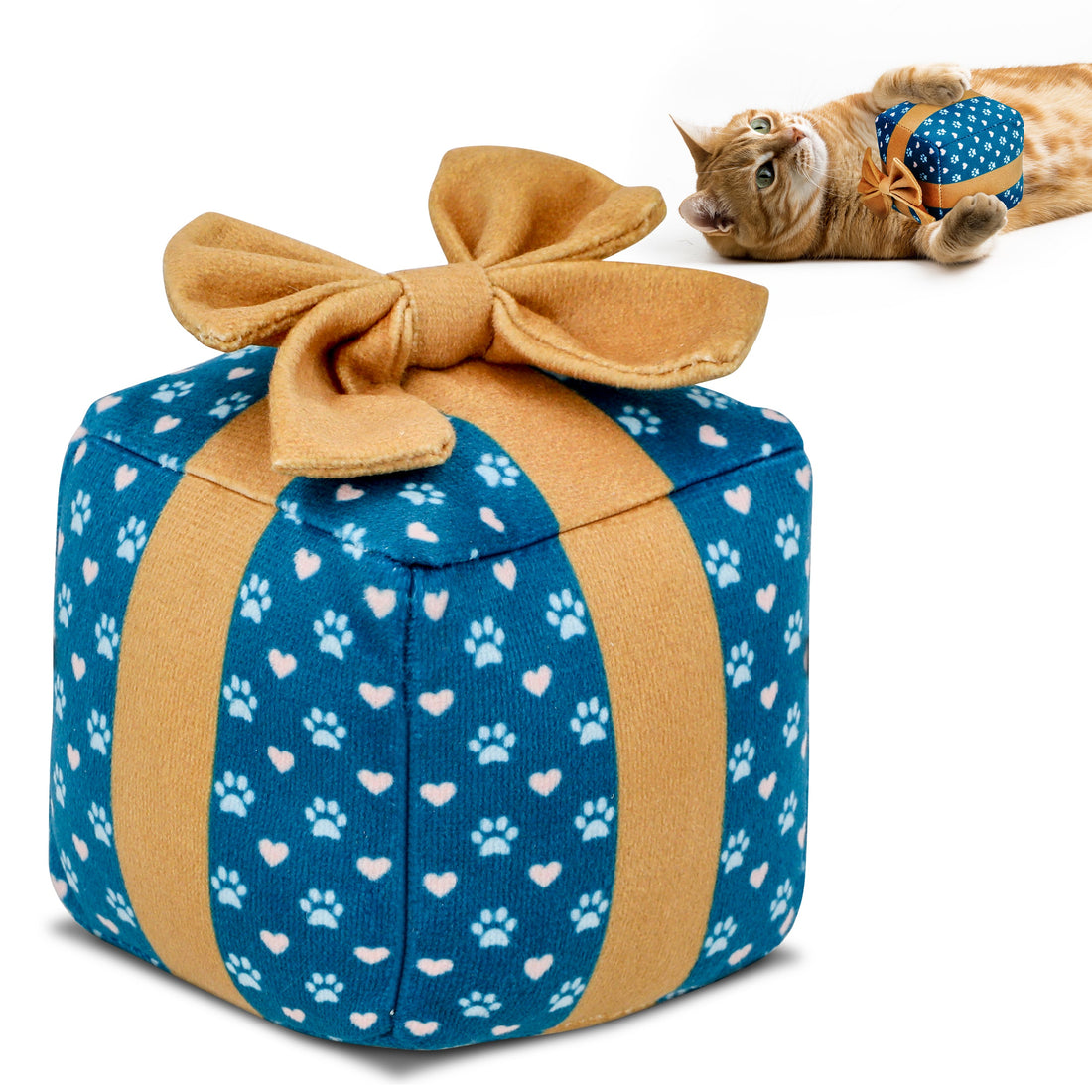 PUPROAR Gift Box Cat Toy | Cute Catnip &amp; Crinkle Birthday Cat Toy