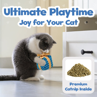 PUPROAR Gift Box Cat Toy | Cute Catnip &amp; Crinkle Birthday Cat Toy