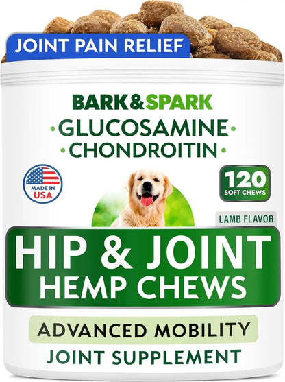 BARK&amp;SPARK Liquid or Chews Glucosamine Joint Supplement for Dogs Mobility