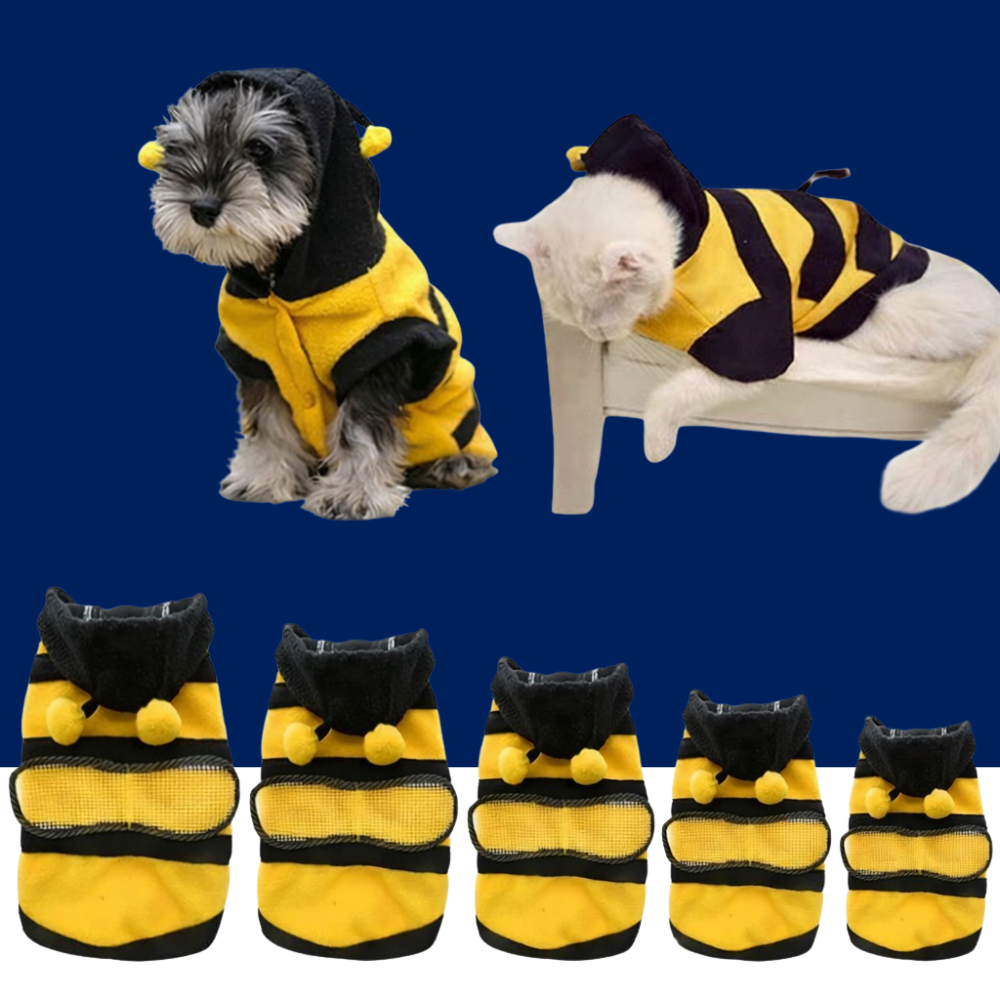 Bee Pet Hoodie – Fleece Dog &amp; Cat Costume Sweater