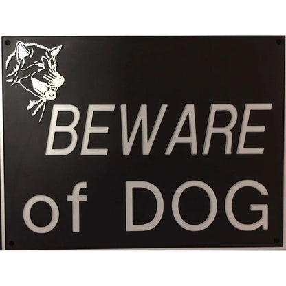 Beware Of Dog Signs Plastic Durable &amp; Visible Black or Yellow 9 x 11" or 3 x 10"