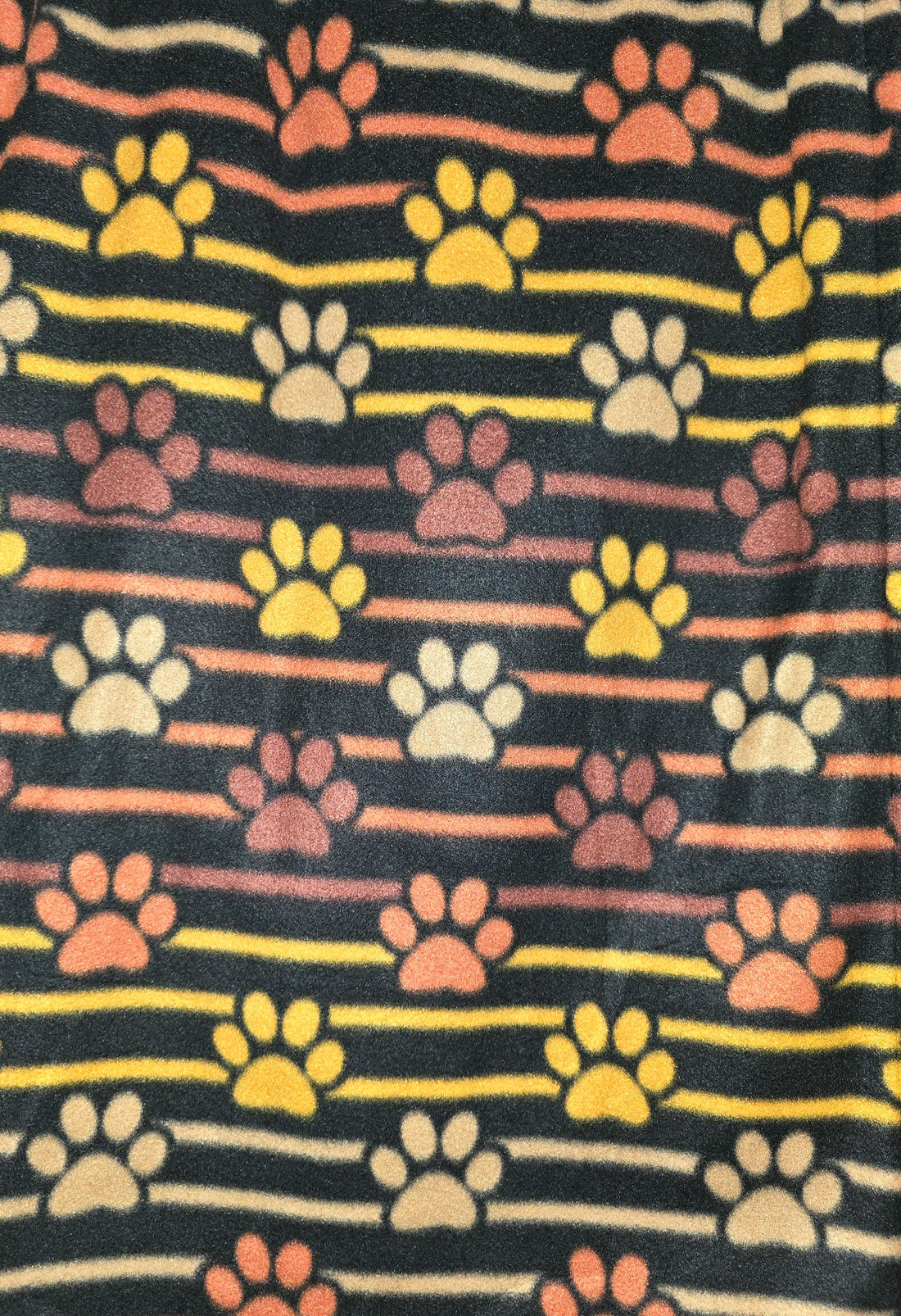 Dog Blanket - orange and gold paw print
