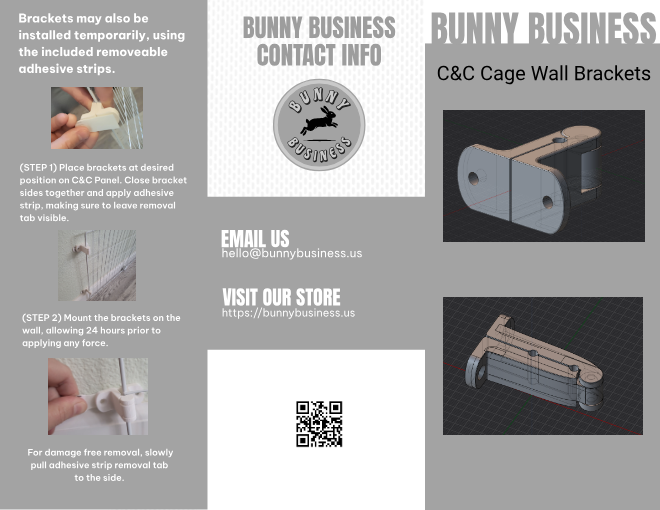 C&amp;C Cage Wall Mount Brackets - Long Design (4-Pack) – Guinea Pigs, Ferrets &amp; Small Pets