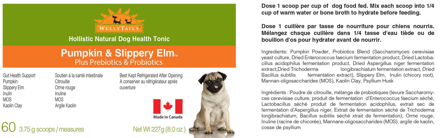 WellyTails Pumpkin &amp; Slippery Elm with Probiotics &amp; Prebiotics