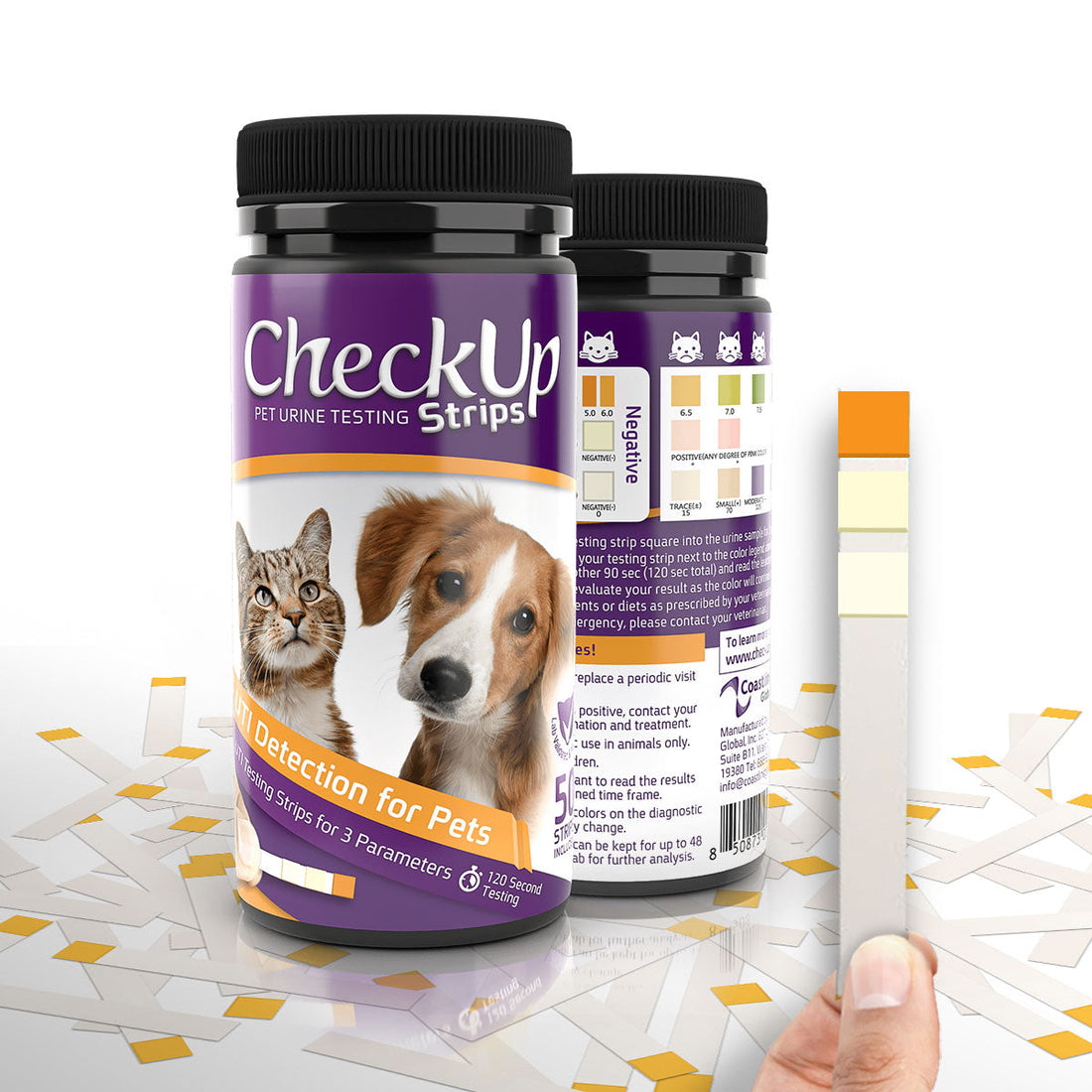 Coastline Global CheckUp UTI Urine Test Strips for Dogs &amp; Cats 50ct