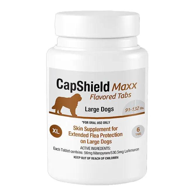 CapShield Maxx Flea Tabs for XL Dogs 91-132 lbs Beef Flavor 6 Count