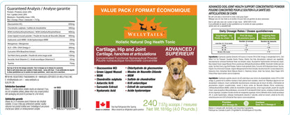 WellyTails Cartilage, Hip &amp; Joint Dog ADVANCED (original Rx formula updated)
