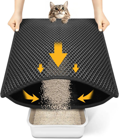 Cat Litter Mat –Waterproof &amp; Urine Proof, Scatter Control, Easy Clean, Washable, BPA-Free