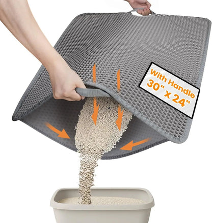Cat Litter Mat –Waterproof &amp; Urine Proof, Scatter Control, Easy Clean, Washable, BPA-Free