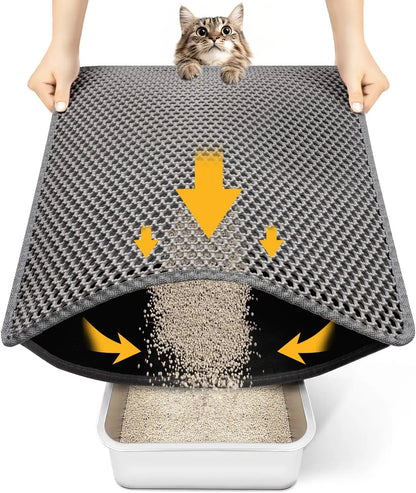 Cat Litter Mat –Waterproof &amp; Urine Proof, Scatter Control, Easy Clean, Washable, BPA-Free