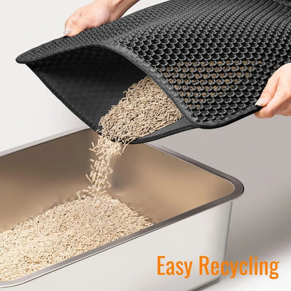 Cat Litter Mat –Waterproof &amp; Urine Proof, Scatter Control, Easy Clean, Washable, BPA-Free