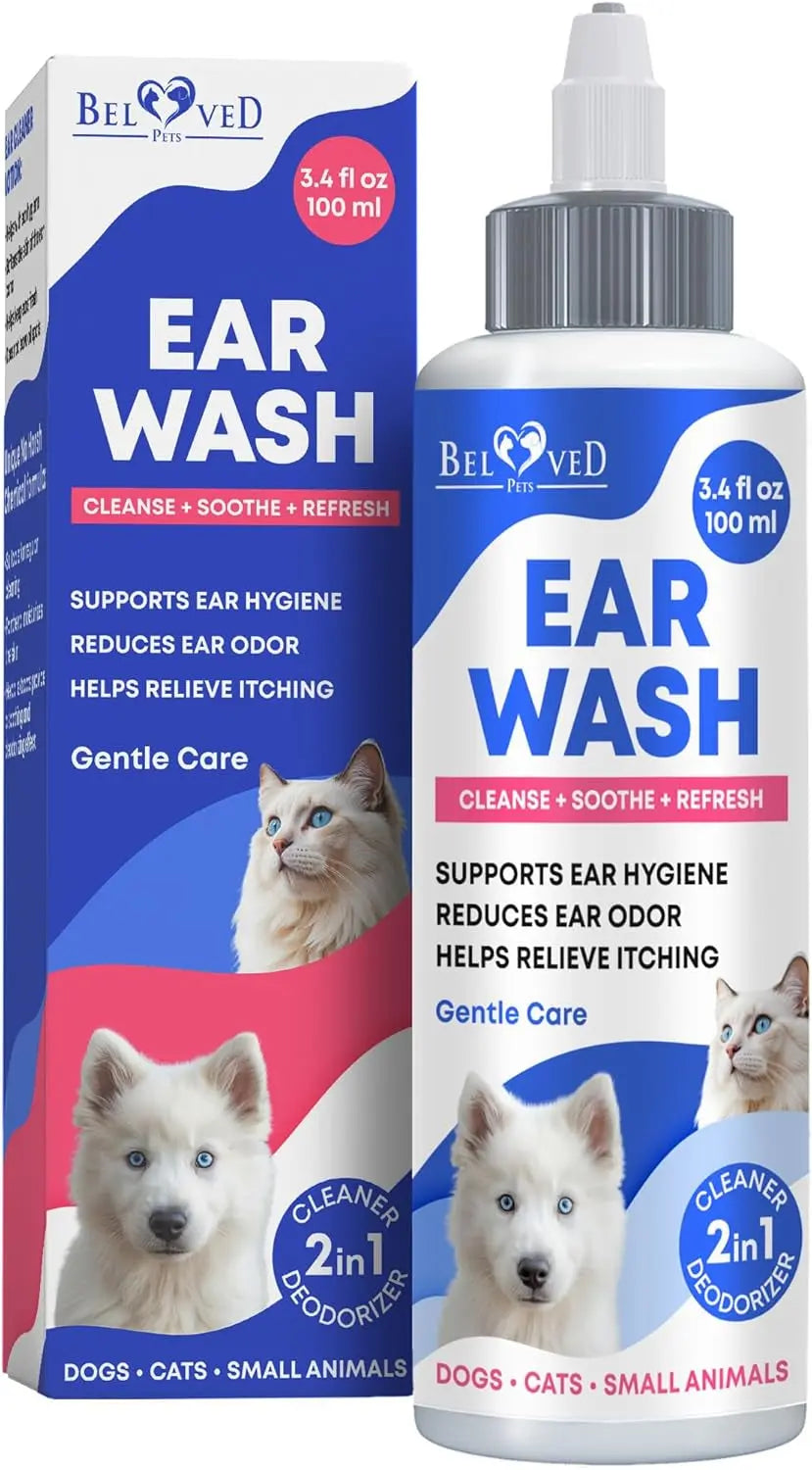 Cat &amp; Dog Ear Cleaner Drops, Yeast &amp; Wax Flush for Itchy Ears, Vet Formula