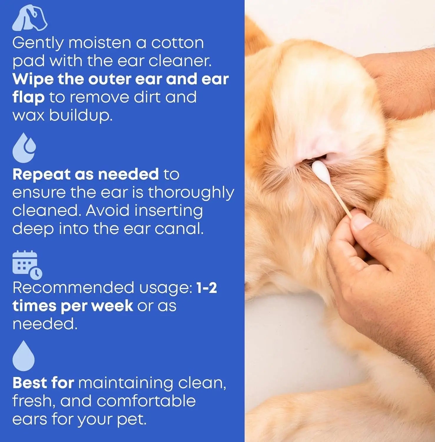 Cat &amp; Dog Ear Cleaner Drops, Yeast &amp; Wax Flush for Itchy Ears, Vet Formula