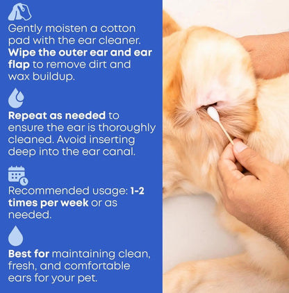 Cat &amp; Dog Ear Cleaner Drops, Yeast &amp; Wax Flush for Itchy Ears, Vet Formula