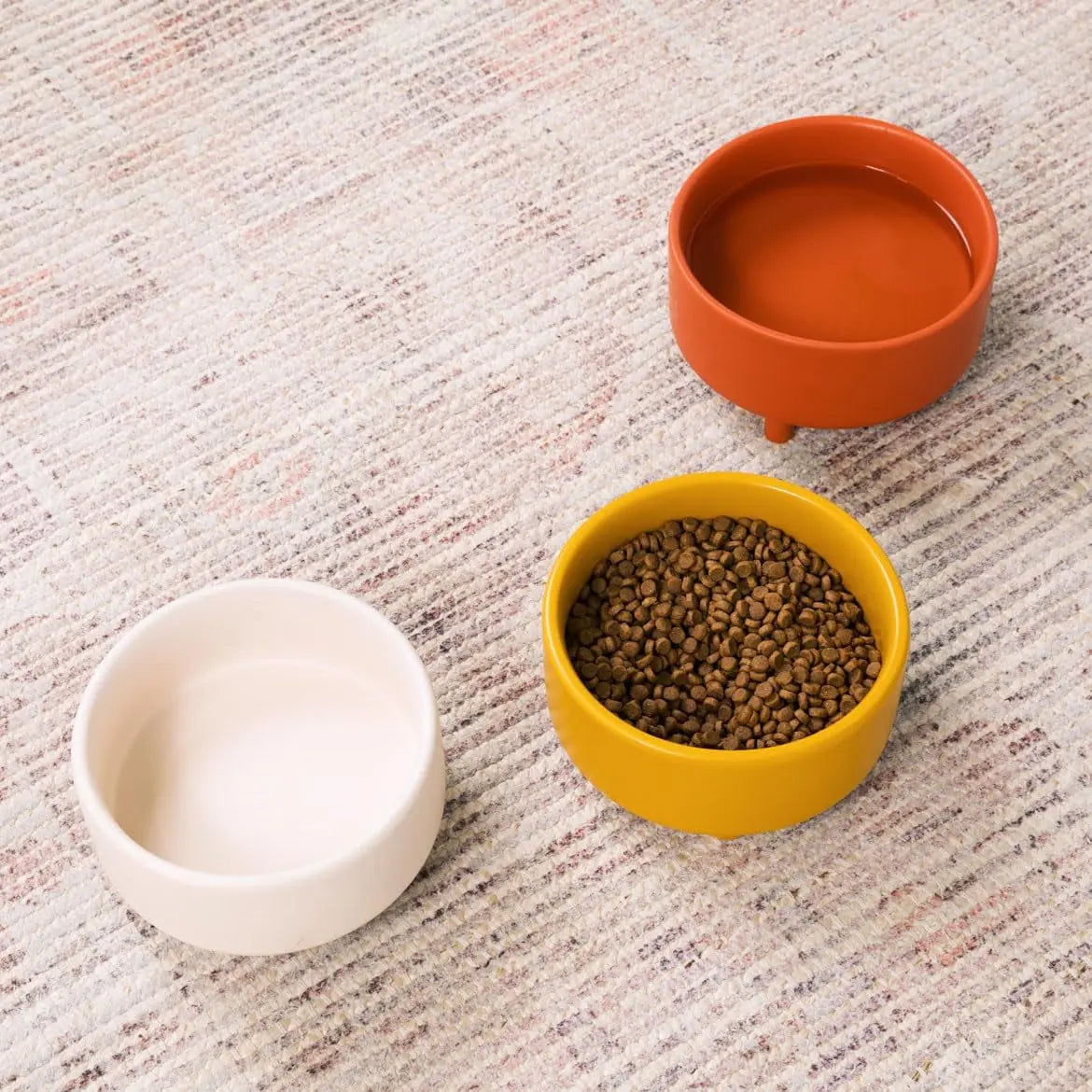 Ceramic Cat &amp; Dog Pet Bowl, Elevated Stoneware Feeder, Dishwasher Safe