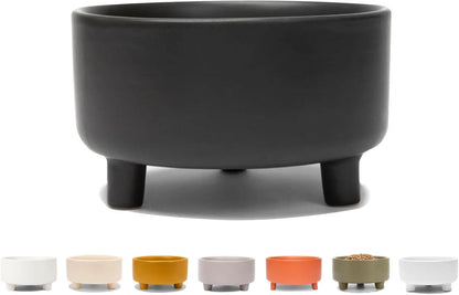 Ceramic Cat &amp; Dog Pet Bowl, Elevated Stoneware Feeder, Dishwasher Safe