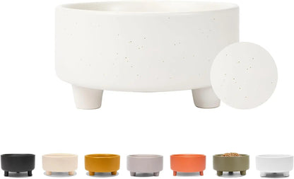 Ceramic Cat &amp; Dog Pet Bowl, Elevated Stoneware Feeder, Dishwasher Safe
