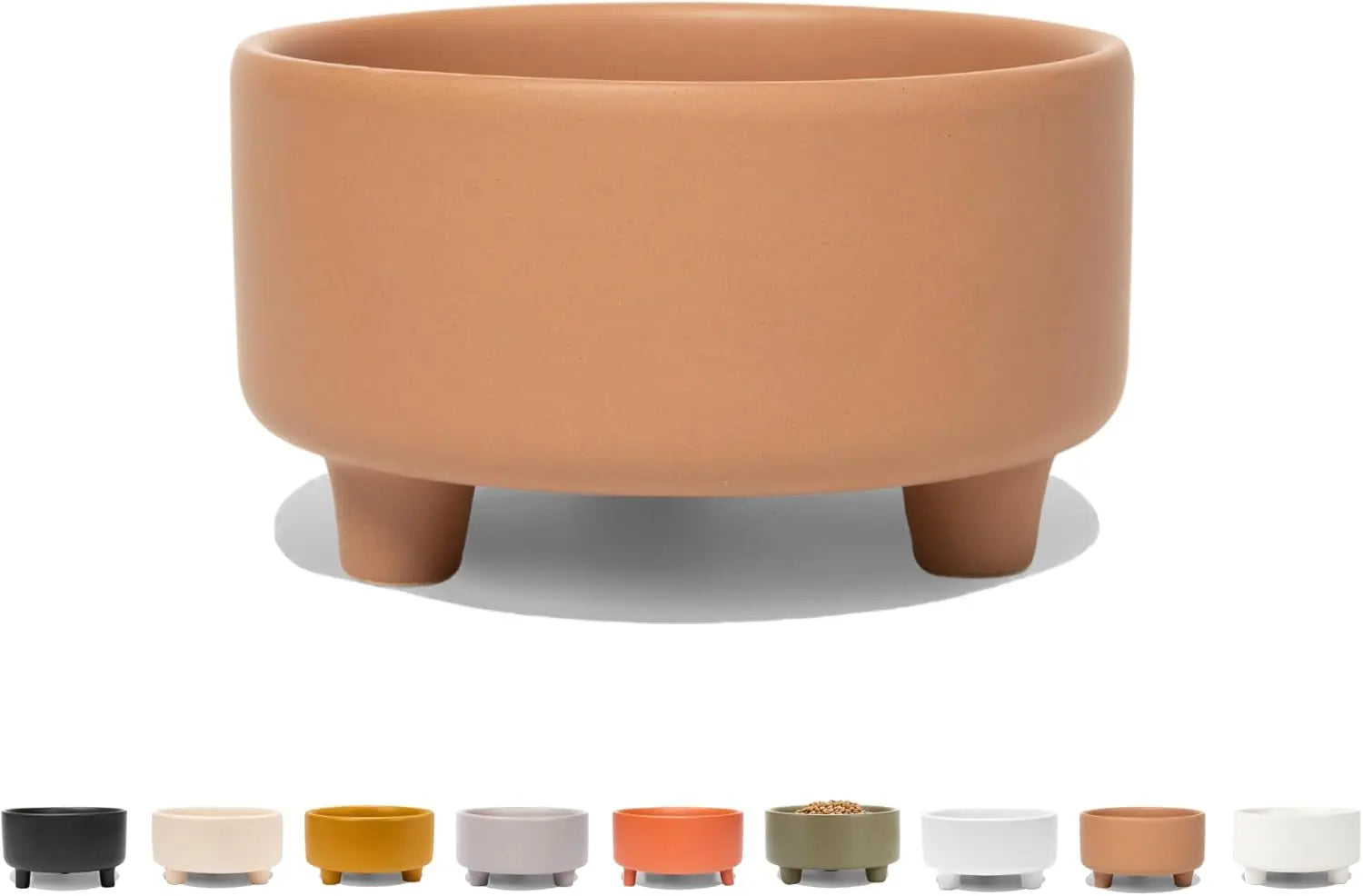 Ceramic Cat &amp; Dog Pet Bowl, Elevated Stoneware Feeder, Dishwasher Safe