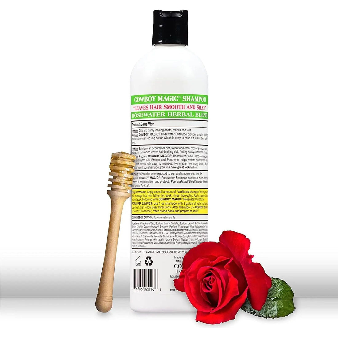Cowboy Magic Concentrated Rosewater Shampoo 16 oz. for Horse Dogs Cat &amp; Humans