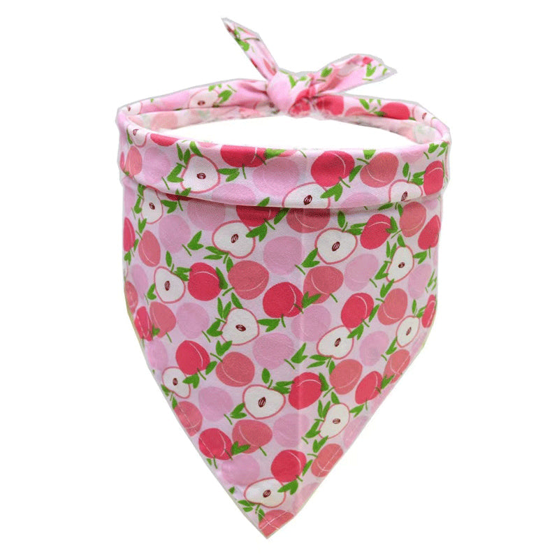 Pet Accessories Summer Pet Drool Towel Fruit Style Pet Scarf Pure Cotton Dog Triangle Scarf
