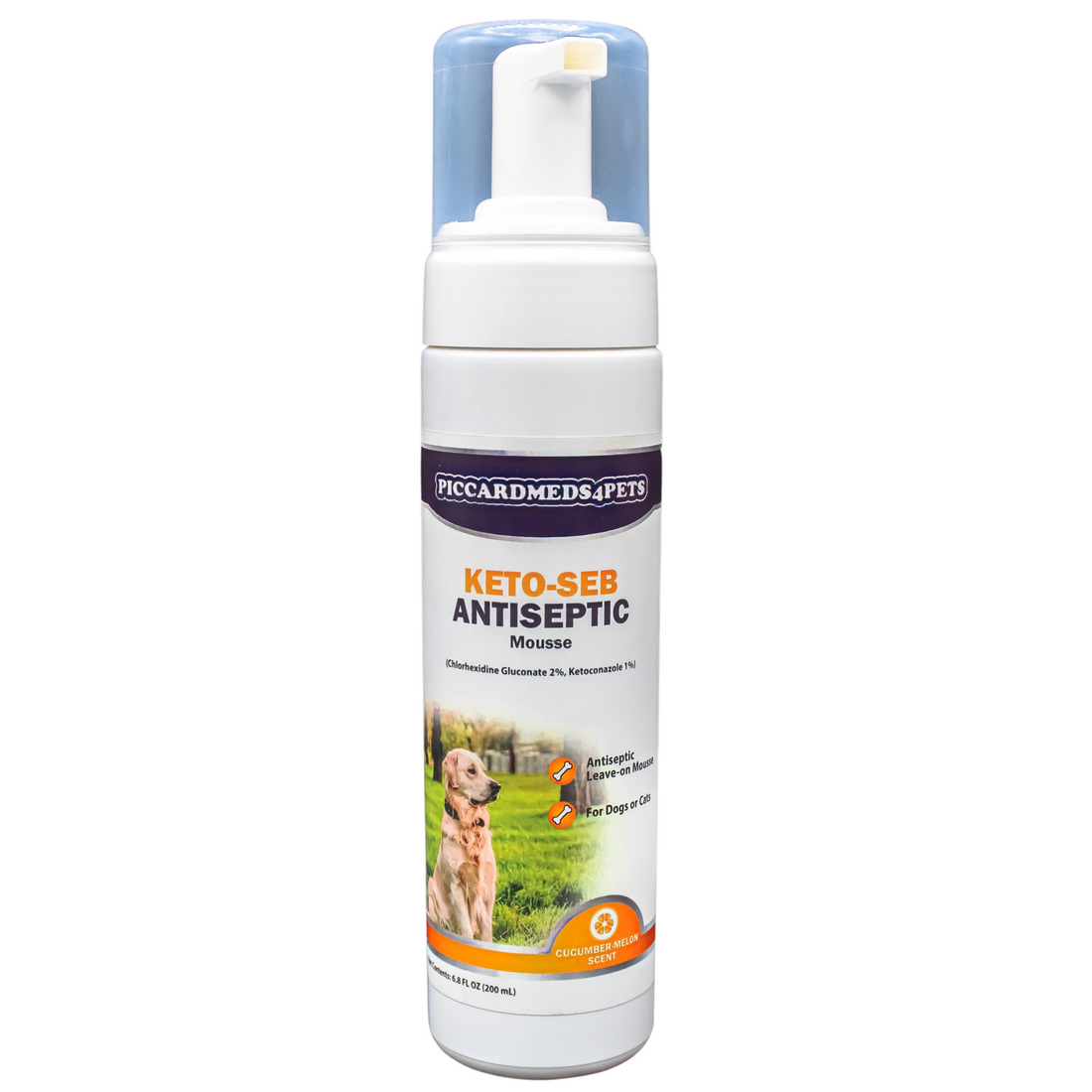 Piccardmeds4pets Keto-Seb Antiseptic Mousse Cats &amp; Dogs 7 oz. + FREE Camo Bandana!