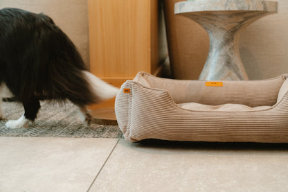 Chester &amp; Lee | Fancy Corduroy Sleeper Dog Bed Taupe
