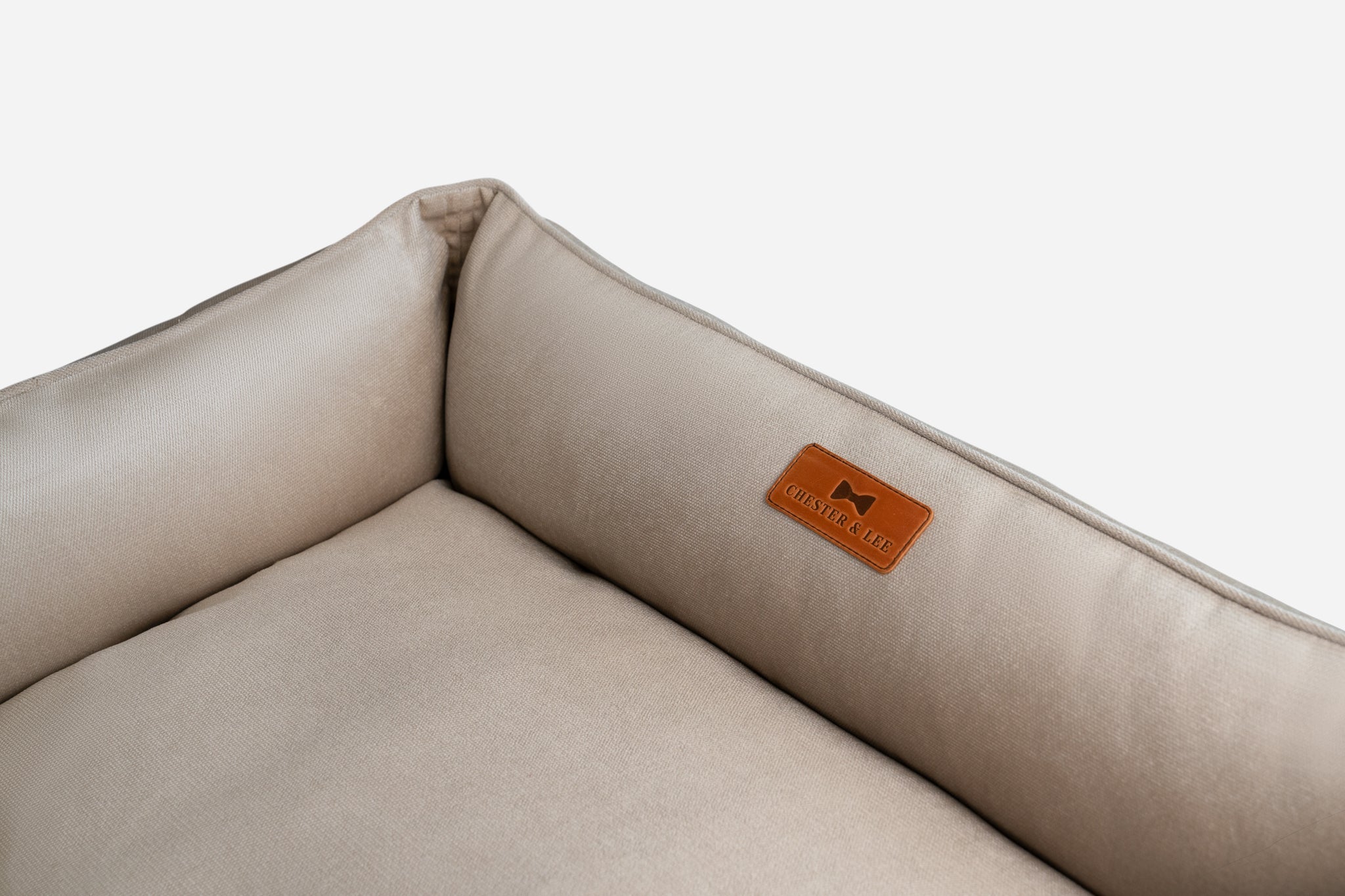 Chester &amp; Lee | Classic Velvet Sleeper Dog Bed Beige