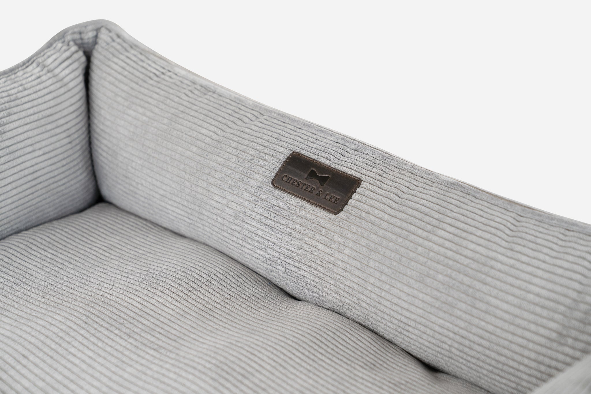 Chester &amp; Lee | Fancy Corduroy Sleeper Dog Bed Gray