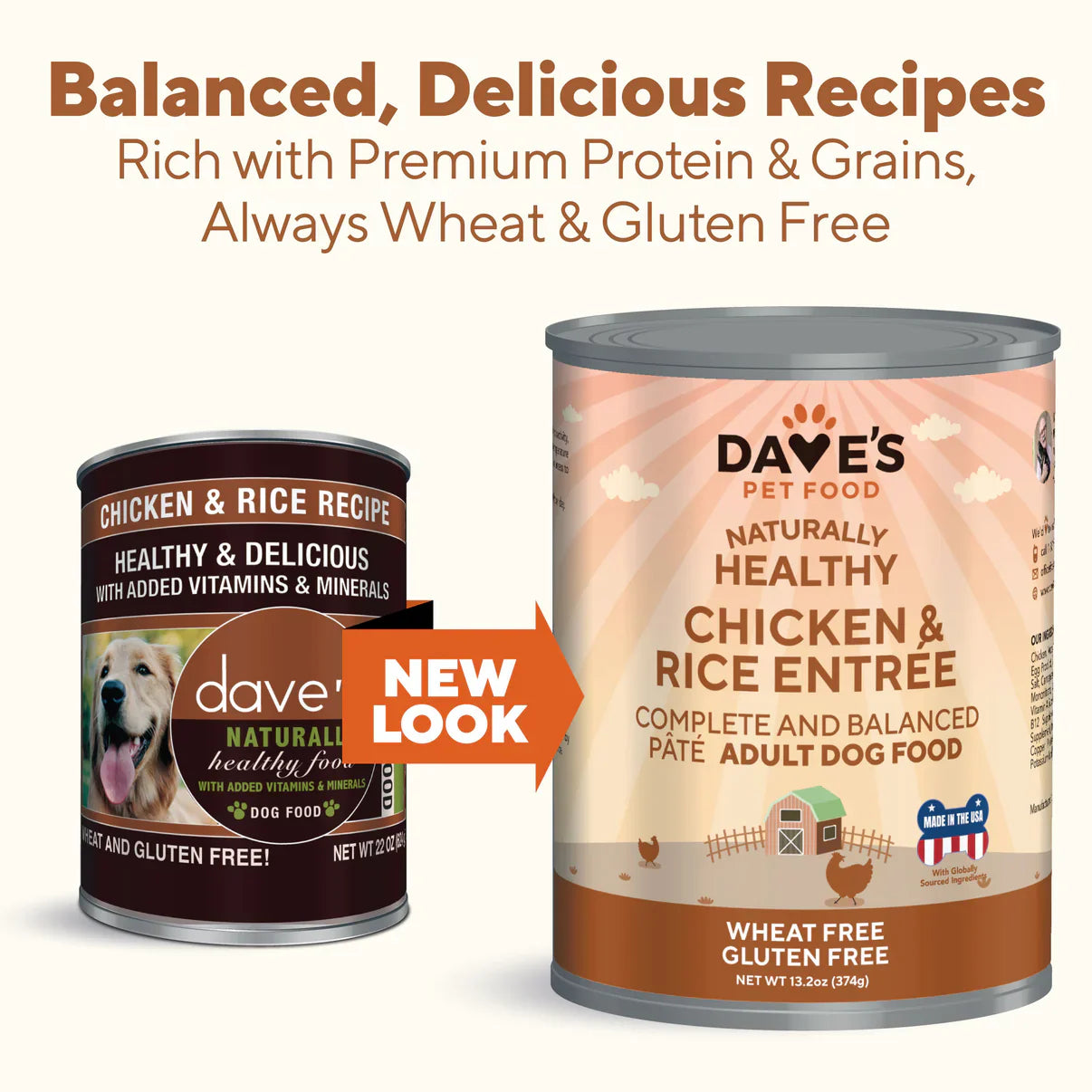 Dave’s Naturally Healthy Chicken &amp; Rice Recipe Wet Dog Food (13.2oz)