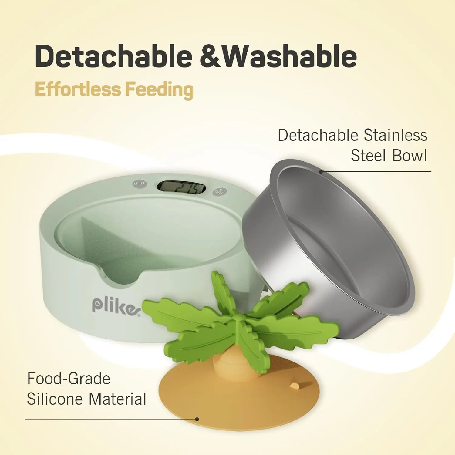 Digital Pet Food Bowl with Scale &amp; Slow Feeder Insert – Cats &amp; Dogs Portion Control