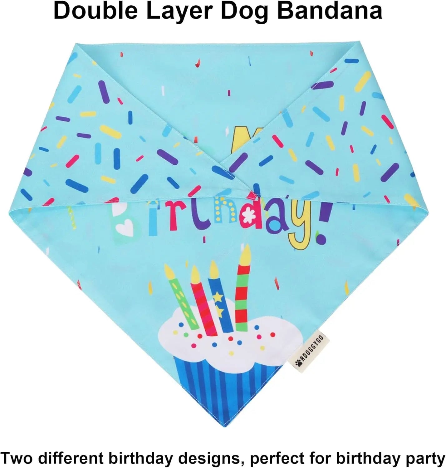 Dog Birthday Bandana, Party Hat &amp; Bow Tie Set for Small- Large Dogs