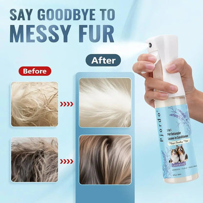 Dog Detangler Grooming Spray Leave-In Conditioner for Tangles &amp; Shedding 10oz