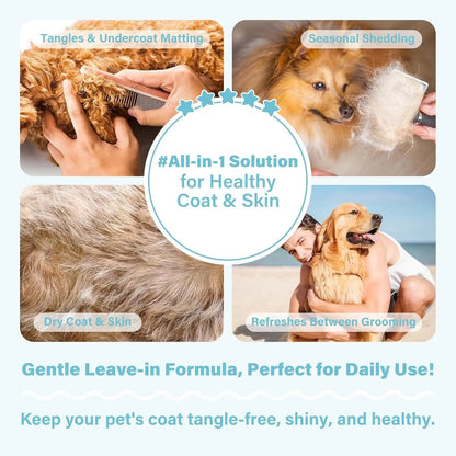 Dog Detangler &amp; Dematting Spray Leave-In Conditioner 3.38oz Jojoba Oil 2 Scent
