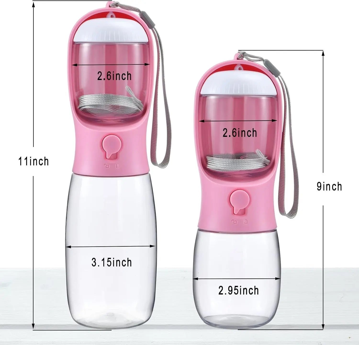 Dog Water &amp; Food Bottle Portable 2in1 Dispenser Filter Leak Proof Travel Hiking