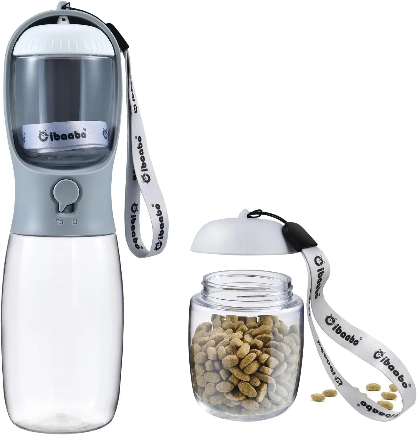 Dog Water &amp; Food Bottle Portable 2in1 Dispenser Filter Leak Proof Travel Hiking
