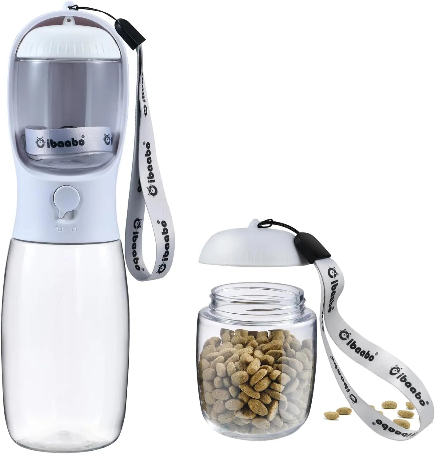 Dog Water &amp; Food Bottle Portable 2in1 Dispenser Filter Leak Proof Travel Hiking