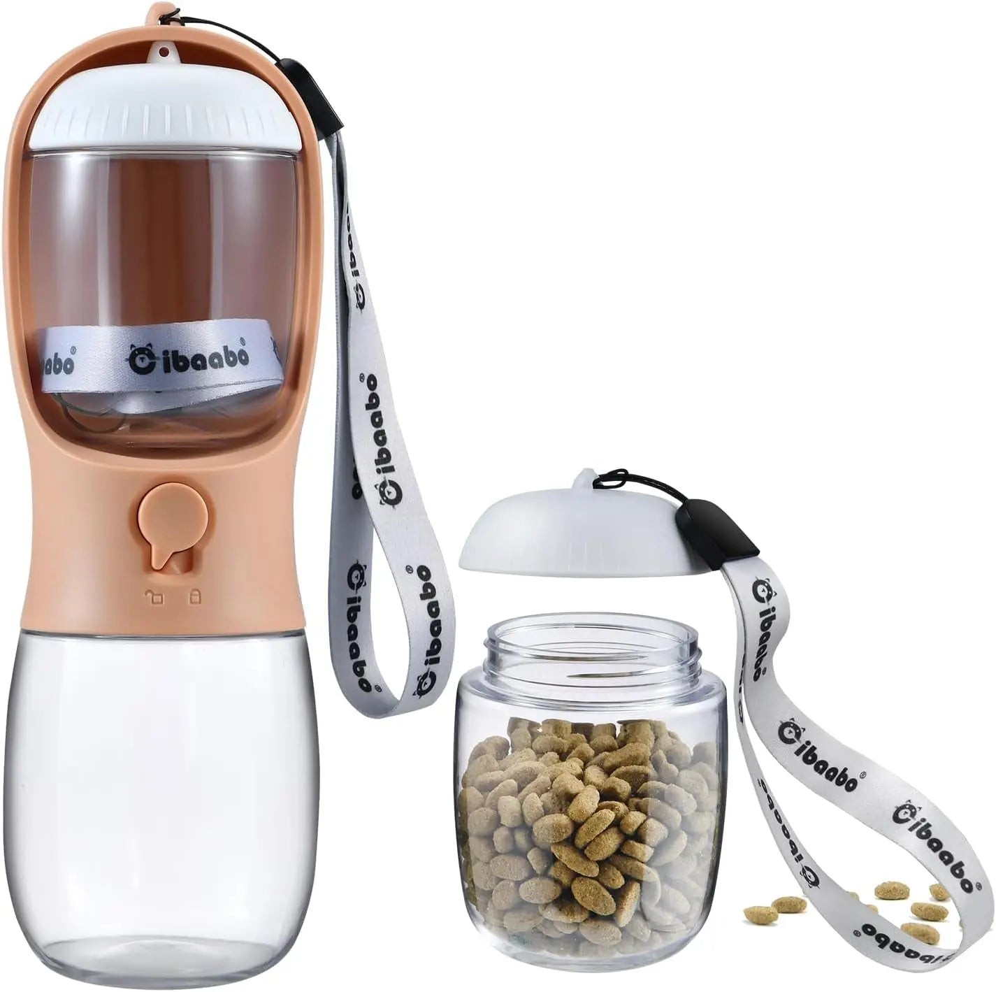 Dog Water &amp; Food Bottle Portable 2in1 Dispenser Filter Leak Proof Travel Hiking