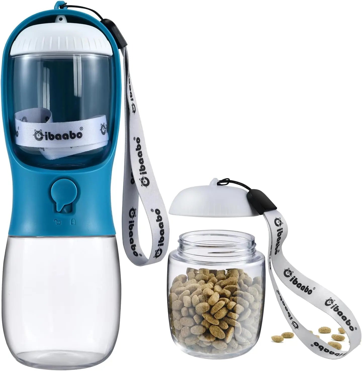 Dog Water &amp; Food Bottle Portable 2in1 Dispenser Filter Leak Proof Travel Hiking